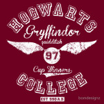 Hogwarts College Gryffindor 1997 Quidditch cup winners Tshirt